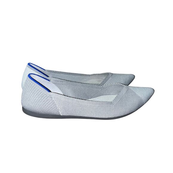 Rothy’s Pointed Flats Women’s 10.5 Gray Blue Trim Knit Used - Picture 3 of 14
